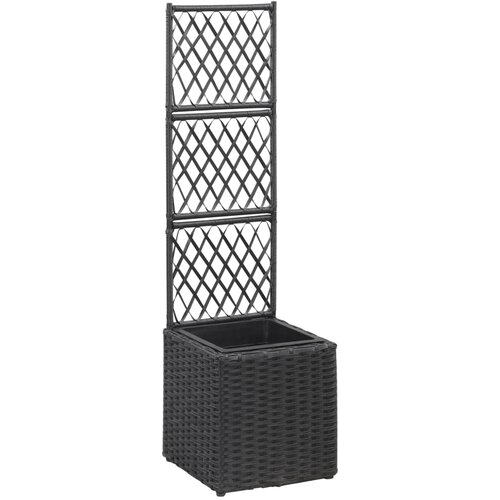  Sadilica s re&amp;scaron;etkom i 1 posudom 30x30x107 cm od poliratana crna Slike