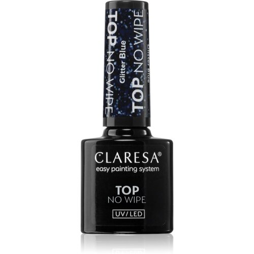 Claresa UV/LED Top Glitter No Wipe završni gel lak za nokte svjetlucavi nijansa Glitter Blue 5 g Cene