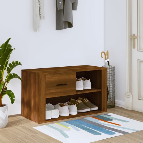 vidaXL Ormarić za cipele smeđi hrast 80x35x45 cm konstruirano drvo Cijene