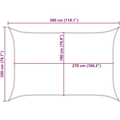  Jedrilica za sunčevu sjenu Svijetlo siva i bijela. 2 x 3 m HDPE Slike