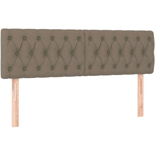  Box spring s madracem LED smeđesivi 140x190 cm tkanina Slike