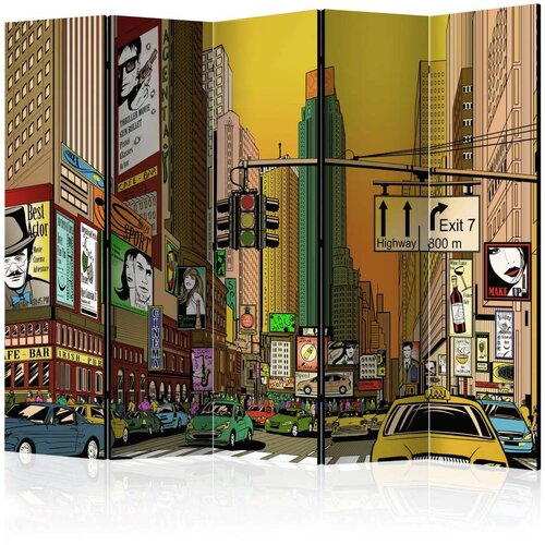  Paravan u 5 dijelova - Vibrant city - NY II [Room Dividers] 225x172 Slike