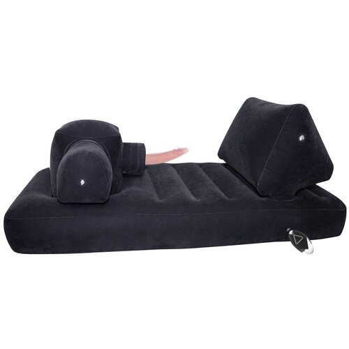 You2Toys Velvet Luxury - seks postelja z vgrajenim seks strojem (črna) Slike