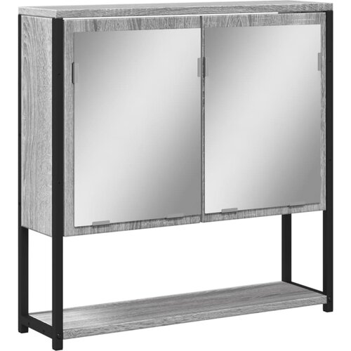 Maison Chic Kopalniška omarica - Kopalniški kabinet ogledalo siva sonoma 60x16x60 cm inženirski les, (21794905) Cene