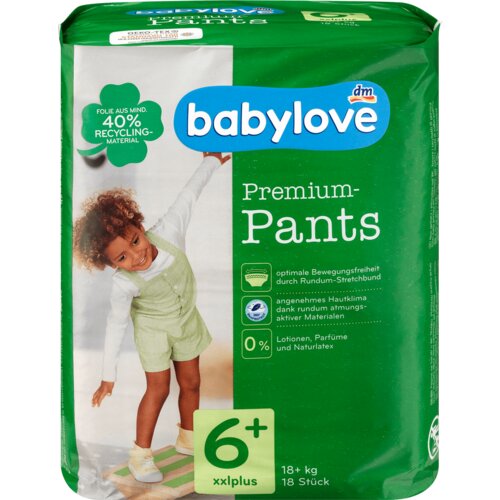 babylove Premium - pelene gaćice veličina 6+, XXLplus, (18+ kg) 18 kom Slike