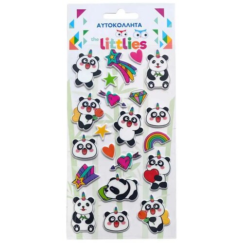 Luna The Littlies: Panda medvedki 3D puhasti nalepke, komplet 10x22 cm Cene