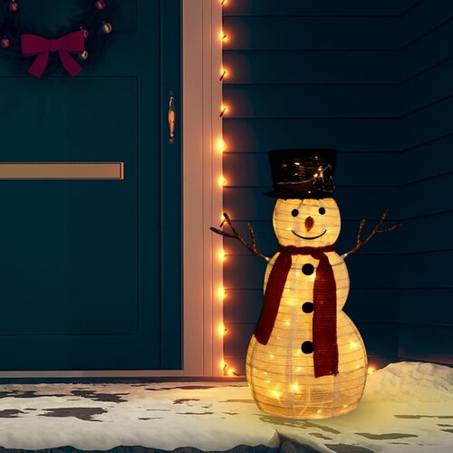 vidaXL Okrasni novoletni snežak LED razkošno blago 60 cm Cene