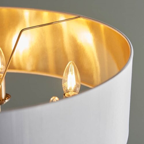  Endon 98933 - Luster na lancu HIGHCLERE 6xE14/40W/230V bela/mesing Slike