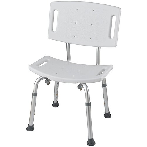 CAREOSAN stolica za kupaonicu (75 cm - 92 cm, Opteretivost: 110 kg, Bijelo-srebrne boje) Slike