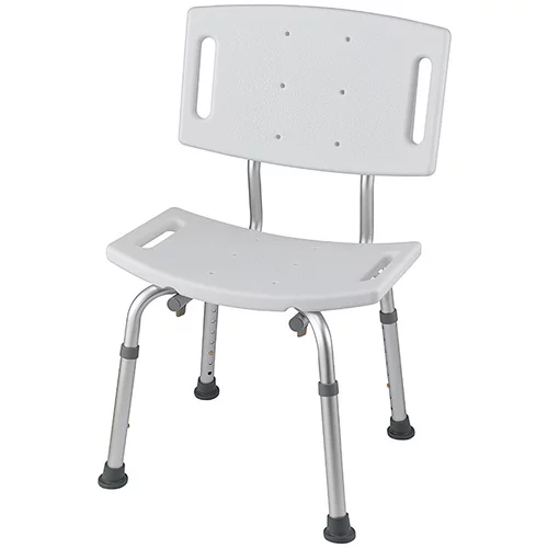 CAREOSAN stolica za kupaonicu (75 cm - 92 cm, Opteretivost: 110 kg, Bijelo-srebrne boje)