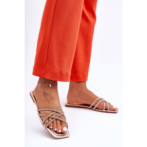 Kesi Women's Christian Sandals With Strings And Jechets Gold Leomi Cene