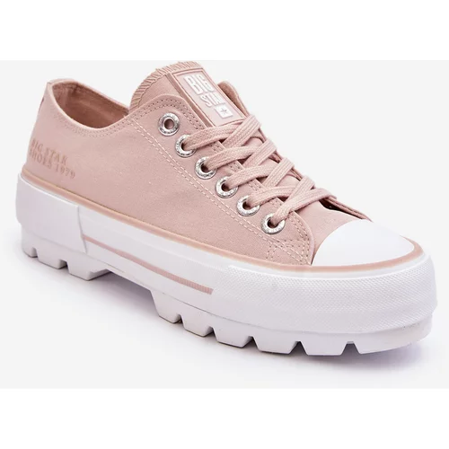 Big Star Fabric Sneakers on LL274151 Nude
