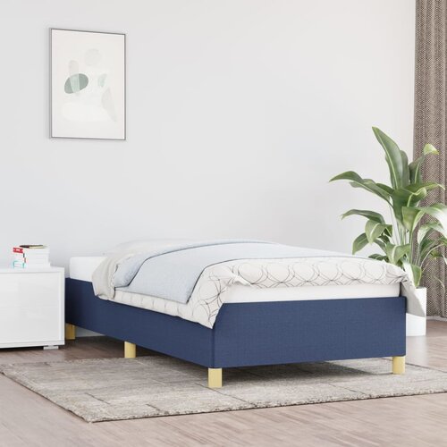 The Living Store Posteljni okvir moder 90x200 cm blago - Posteljni Okvir, (21527359) Slike