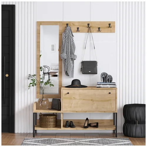 HANAH HOME Ormarić za cipele, Hrast safir, Nonso - Sapphire Oak