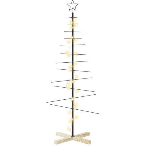  Metalna božićna jelka KUOPIO 150 cm Topla bijela Čelik Crna - 150 cm Crna s LED svjetlima Slike