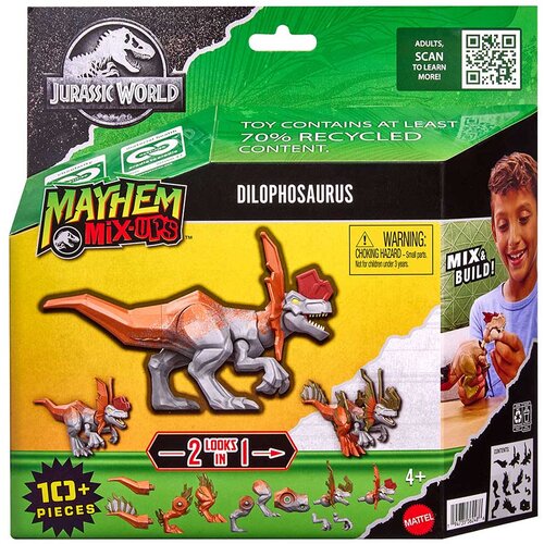Mattel Jurassic World: Mayhem Mix-Ups Naredi sam mutirani dinozaver Dilophosaurus - Cene