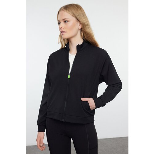 Trendyol black diver/scuba regular sweatshirt Cene