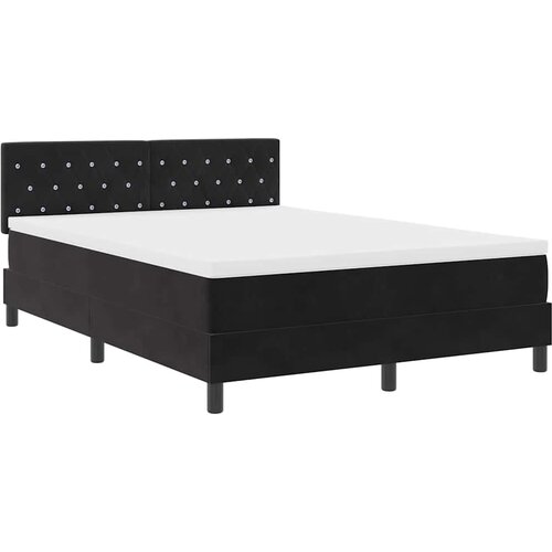  LED Box Spring Krevet s madracem Crna 140 x 200 cm Bar&amp;scaron;un Slike