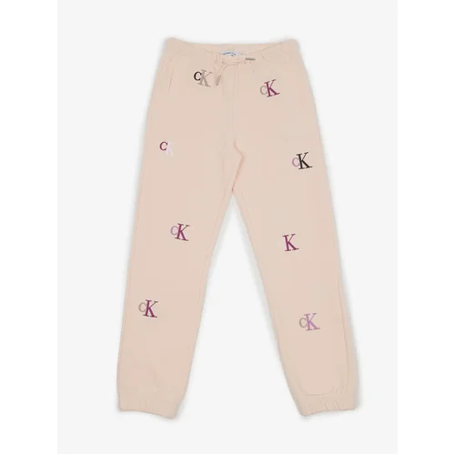 Calvin Klein Light pink girly patterned sweatpants - Girls