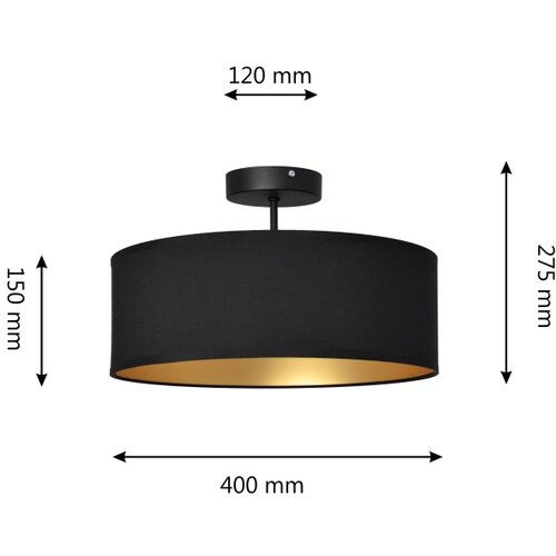  Luster na &amp;scaron;ipci ALBA 3xE27/15W/230V crna/zlatna Slike