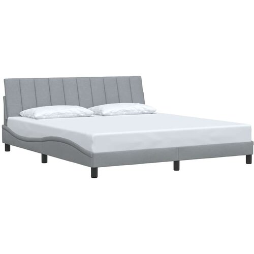 VidaXL okvir kreveta bez madraca svjetlosivi 180x200 cm od tkanine Slike