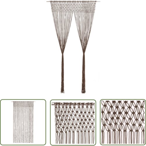  The Living Store Zavesa makrame taupe 140x240 cm bombaž - Zavesa, (21744274) Cene