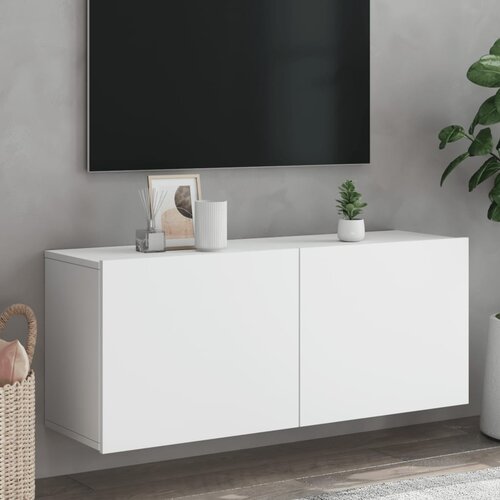  The Living Store Stenska TV omarica bela 100x30x41 cm - TV Omarica, (21499208) Cene