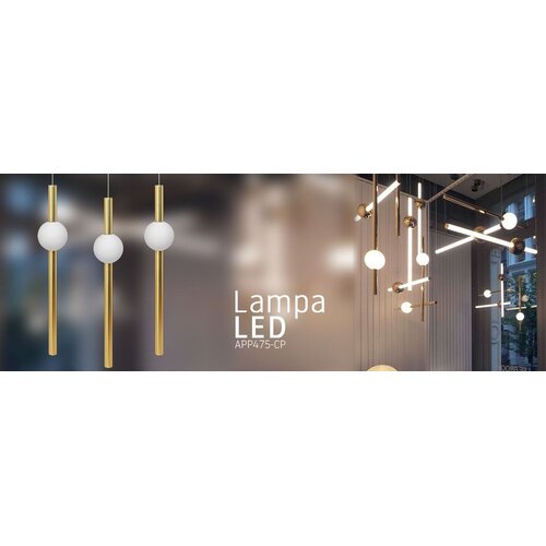 Toolight stropna viseća svjetiljka duga led zlatno bijelo APP475-CP Slike