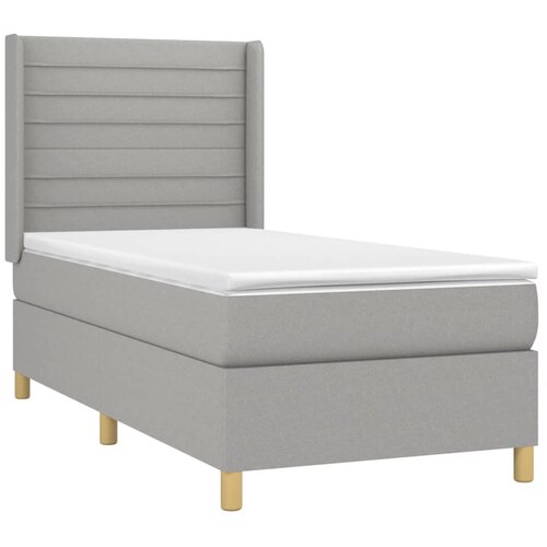  box spring s madracem LED svjetlosivi 80x200 cm tkanina Slike