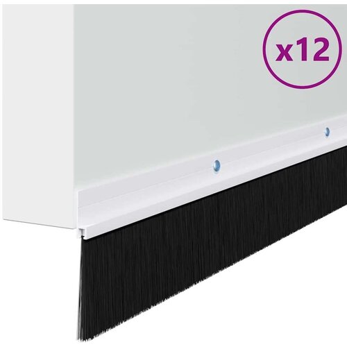  Držač četke za vrata 12 pcs Bijelo 100 cm Aluminijski legura Slike