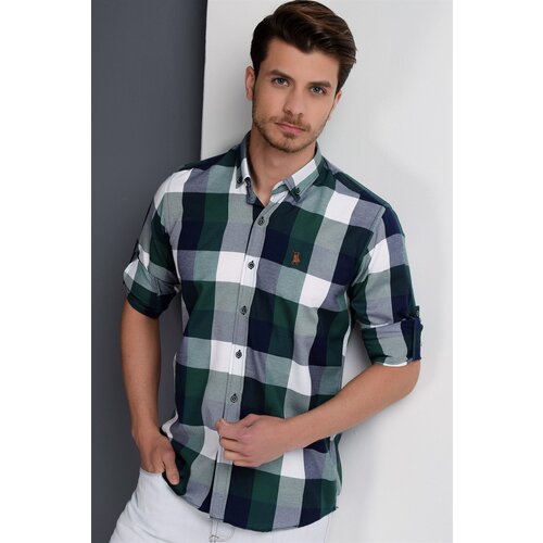 Dewberry G662 MEN&amp;#039;S SHIRT-NAVY-GREEN-GREEN Slike
