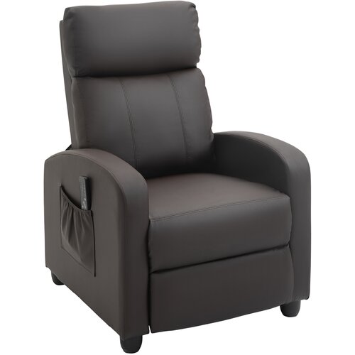 HOMCOM masažni fotelj Relax z 8 načini in 5 intenzivnostmi, naslanjač z naslonom za noge in daljinskim upravljalnikom, PU usnje, rjava barva, (20710904) Cene