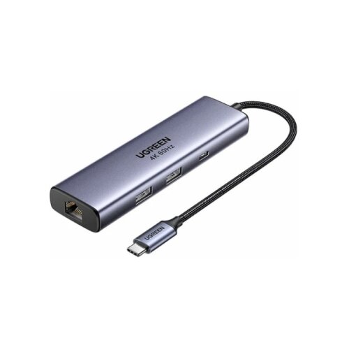 Ugreen 6-v-1 USB-C Hub (100 W PD, 4K@60Hz Displayport) Cene