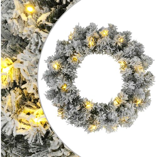  Božićni vijenac Zelena i bijela &amp;Oslash; 50 cm PVC 25 LED lampica Slike