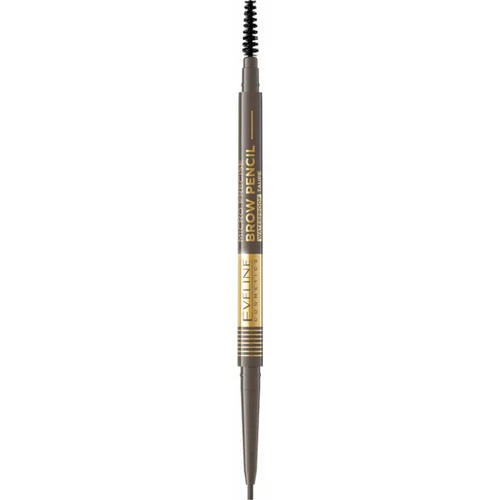 Eveline Cosmetics Micro Precise vodoodporen svinčnik za obrvi s krtačko 2v1 odtenek 01 Taupe 4 g