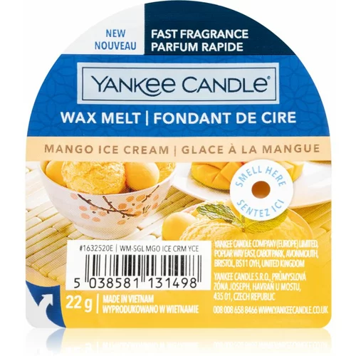 Yankee Candle Mango Ice Cream mirisni vosak 22 g unisex