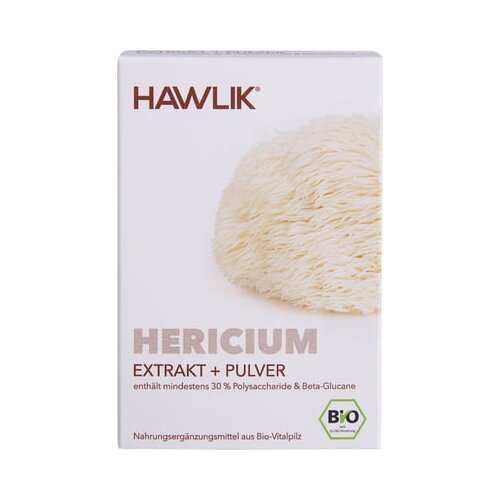 Hawlik hericium ekstrakt + Hericium v prahu - organske kapsule - 60 kaps. Cene