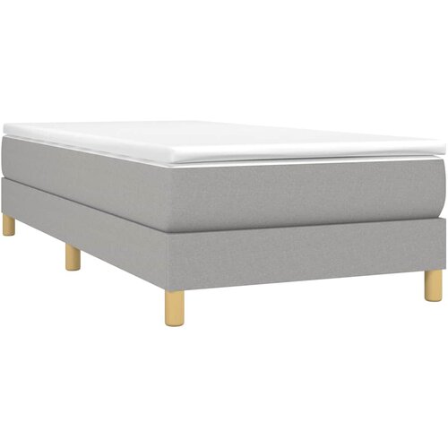  Okvir za krevet s oprugom svjetlosivi 80x200 cm od tkanine Slike