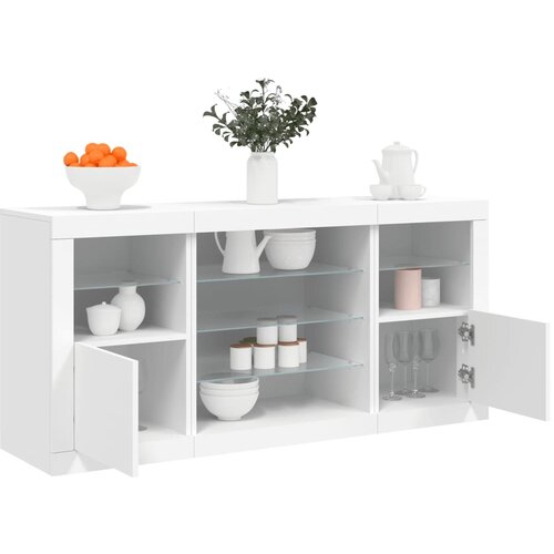 VidaXL Komoda s LED svjetlima bijela 142 5 x 37 x 67 cm Slike