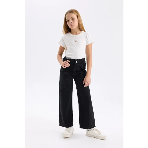 Defacto Girl's Wide Leg Cargo Wide Leg Jeans