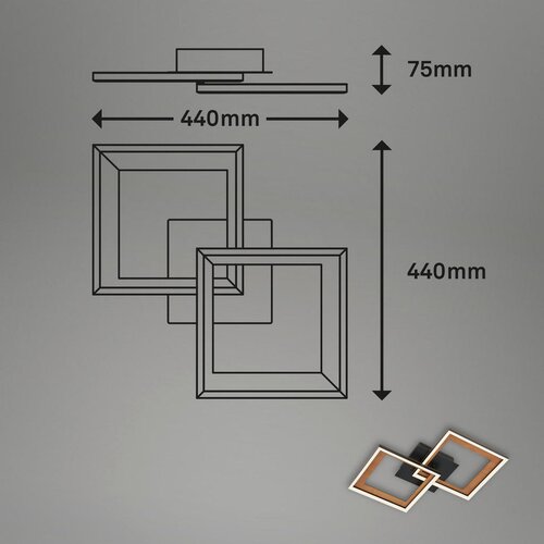 Lesnina XXXL Brilo - LED prigu&amp;scaron;iva nadometni luster FRAME 2xLED/11W/230V Slike
