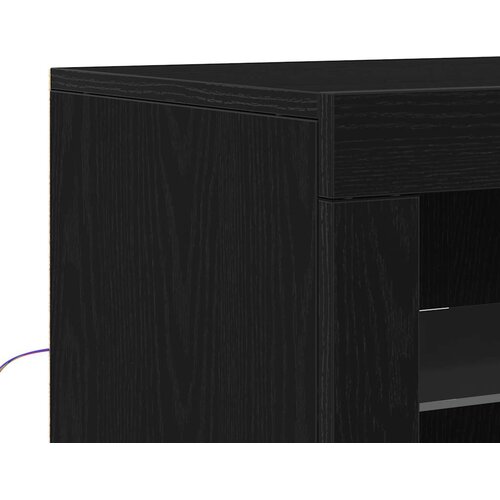  LED komoda Crna 60,5 x 37 x 67 cm Konstruirano drvo Slike