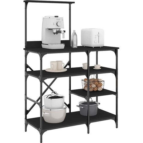  Pekarski stalak crni 90 x 40 x 132 cm konstruirano drvo i metal Cijene