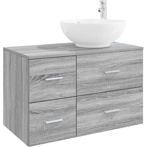  Set namje&amp;scaron;taja za kupaonicu 2 kom. Siva Sonoma 49,5 x 44,5 x 80 cm Slike