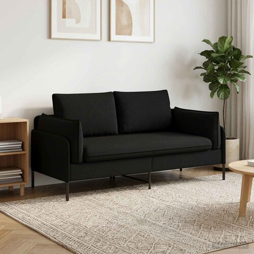SOFA za dvije osobe Crna 188 x 81 x 89 cm Tkanina Slike