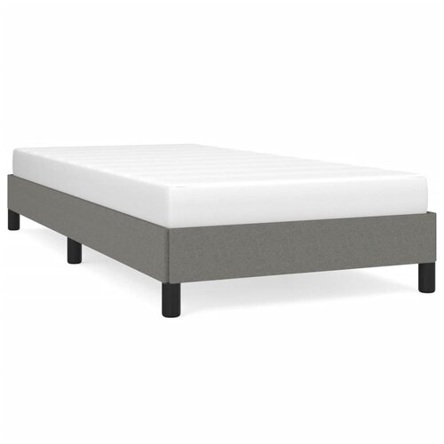Maison Chic Posteljni okvir - Enojna postelja - Postelja za odrasle brez vzmetnice temno siv 100x200 cm blago-J7828, (21769417) Slike