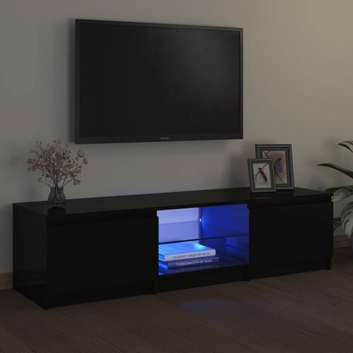 The Living Store TV omarica z LED lučkami črna 140x40x35,5 cm - TV Omarica, (21375739) Slike