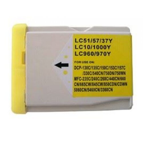 Brother LC970Y , LC1000Y , kompatibilna rumena kartu&amp;scaron;a, 17ml Slike