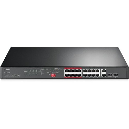 Tp-link 16-Port 10/100 Mbps + 2-Port Gigabit Rackmount switch stikalo z 16-Port PoE+ Slike