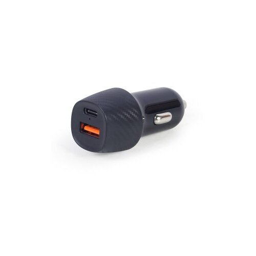  USB punjač za auto GEMBIRD, fast charger 2-port USB-A + Type-C PD, 18 W, black, TA-U2QC3-CAR-02 Slike